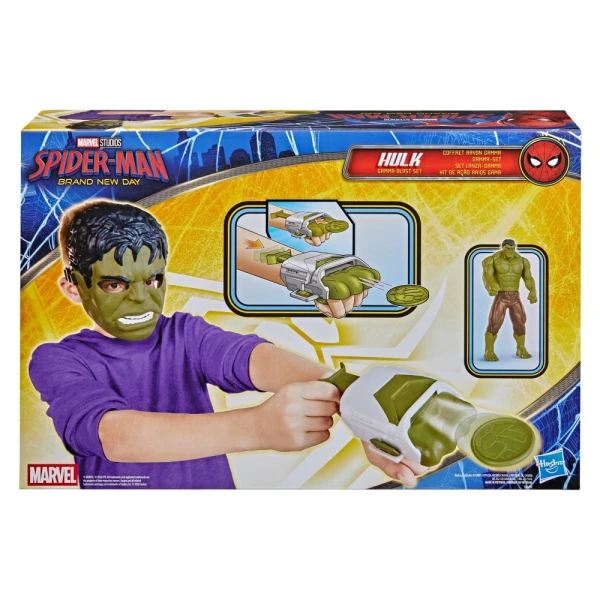 SPIDER-MAN BRAND NEW DAY FIGURE AND ROLE PLAY HULK GAMMA BLAST SET