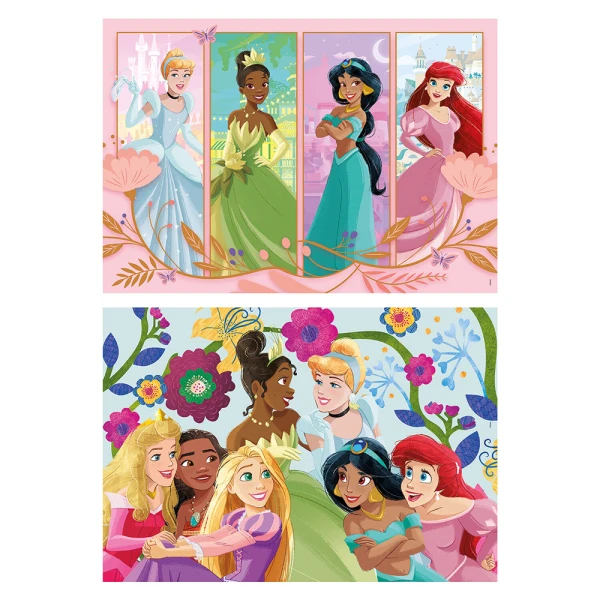 CLEMENTONI KIDS PUZZLE SUPER COLOR PRINCESS  2X60 PCS