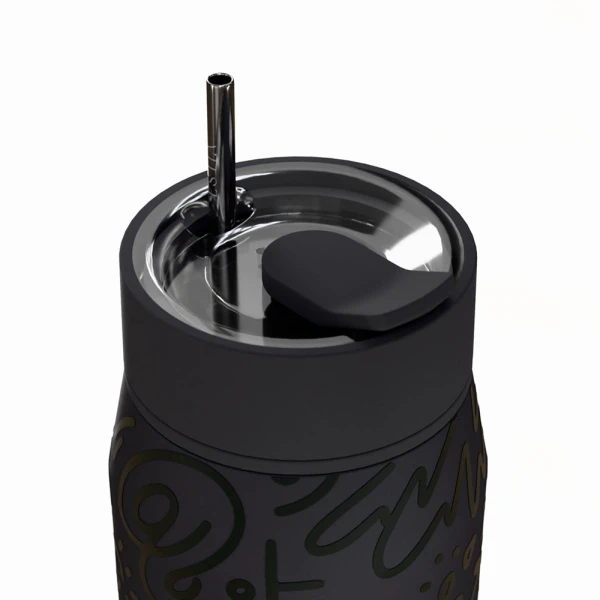 ESTIA HOME ART ΘΕΡΜΟΣ LENS SAVE THE AEGEAN 360ml NOIR ECHO