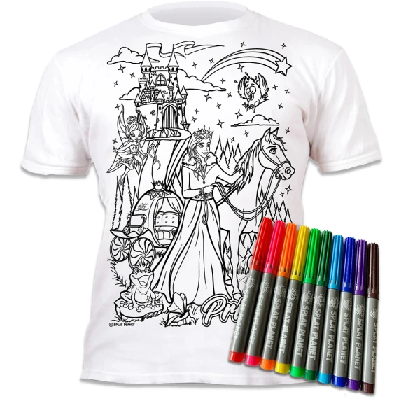 SPLAT PLANET ΠΛΕΝΟΜΕΝΟ T-SHIRT ΖΩΓΡΑΦΙΚΗΣ PRINCESS ΜΕ ΜΑΡΚΑΔΟΡΟΥΣ (5-6 ΕΤΩΝ)