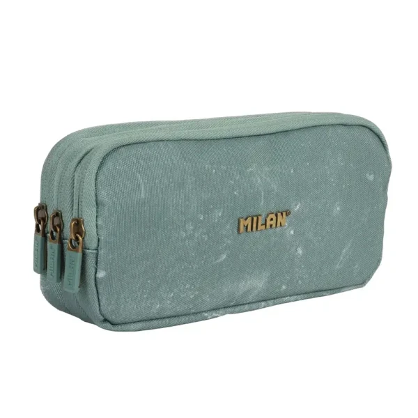 MILAN PENCIL CASE WITH 3 COMPARTMENTS 22X11X6.5 cm LAVA SERIES GREEN