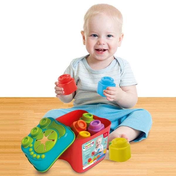 SOFT CLEMMY SET WITH 15 SOFT BLOCKS & SENSORY BUCKET FOR 6-36 MONTHS