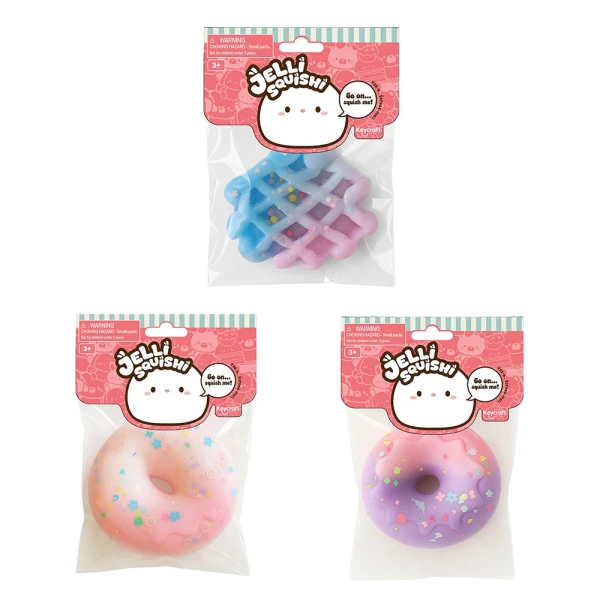 KEYCRAFT JELLI SQUISHY DONUTS & WAFFLE SWEET TREATS - 3 ΣΧΕΔΙΑ