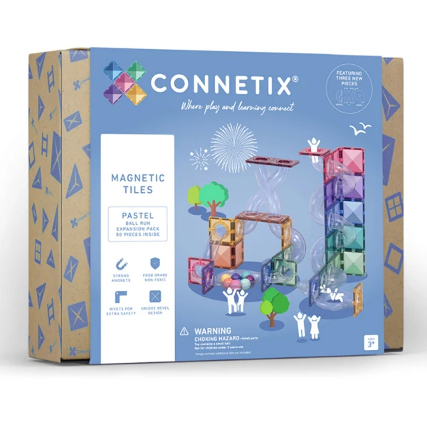 CONNETIX ΜΑΓΝΗΤΙΚΑ ΤΟΥΒΛΑΚΙΑ PASTEL BALL RUN EXPANSION PACK 80 τεμ.