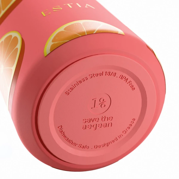 ESTIA HOME ART ΘΕΡΜΟΣ FLOW SAVE THE AEGEAN 500ml ORANGE POP