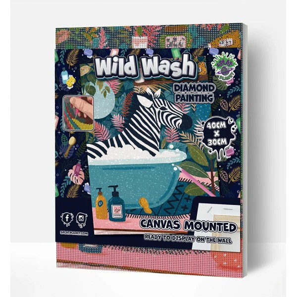 SPLAT PLANET ΣΕΤ DIAMOND PAINTING ΣΕ ΚΑΜΒΑ ΜΕ ΤΕΛΑΡΟ 30Χ40 εκ. WILD WASH