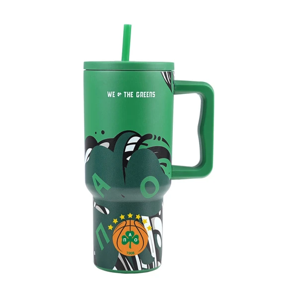 ESTIA HOME ART STRAW TUMBLER XL 900ml PANATHINAIKOS WE THE GREENS