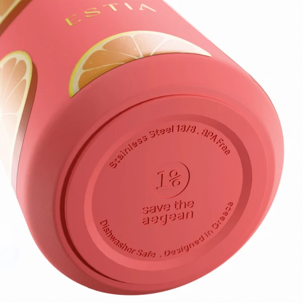 ESTIA HOME ART ΘΕΡΜΟΣ LENS SAVE THE AEGEAN 360ml ORANGE POP