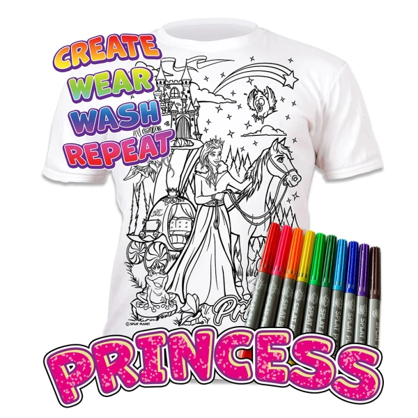 SPLAT PLANET ΠΛΕΝΟΜΕΝΟ T-SHIRT ΖΩΓΡΑΦΙΚΗΣ PRINCESS ΜΕ ΜΑΡΚΑΔΟΡΟΥΣ (3-4 ΕΤΩΝ)