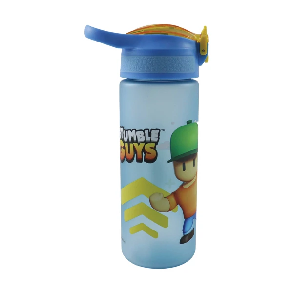 PLASTIC WATER BOTTLE 600ml WITH STRAW STUMBLE GUYS