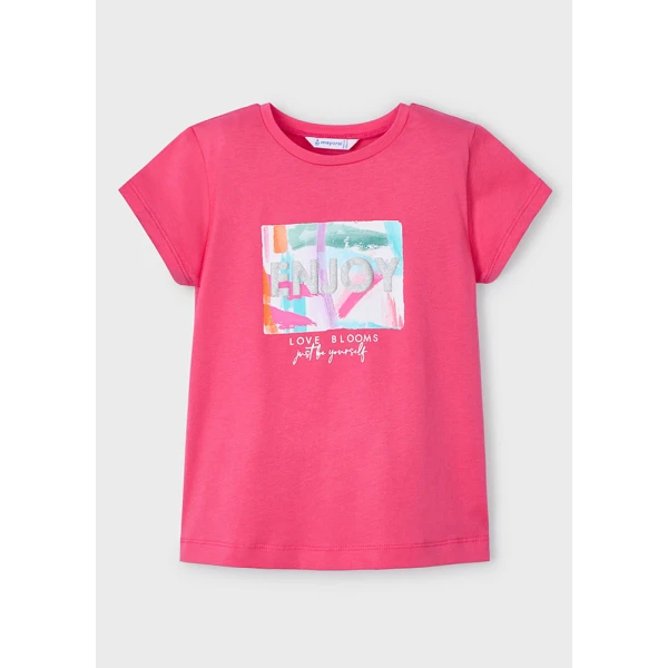 MAYORAL BLOUSE SHORT SLEEVES PINK FUCHSIA
