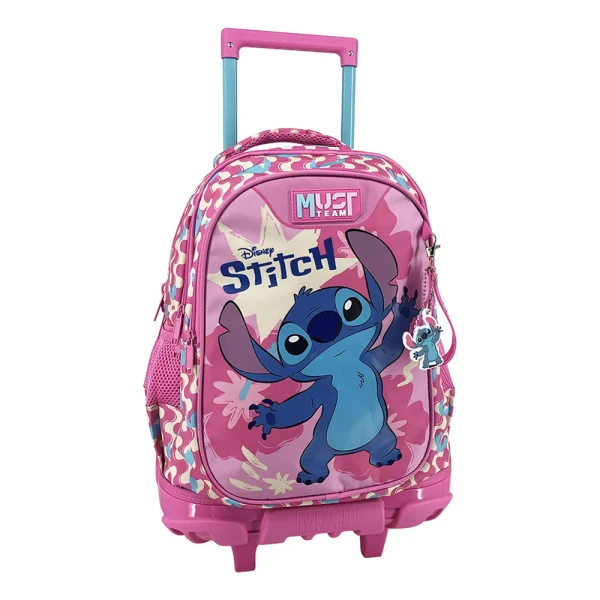 MUST TEAM ΤΣΑΝΤΑ TROLLEY ΔΗΜΟΤΙΚΟΥ 34Χ20Χ44 εκ. 3 ΘΗΚΕΣ STITCH PINK