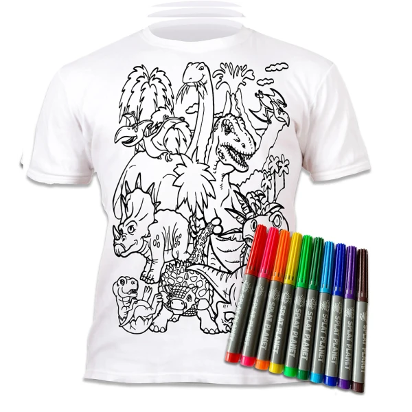 SPLAT PLANET ΠΛΕΝΟΜΕΝΟ T-SHIRT ΖΩΓΡΑΦΙΚΗΣ DINOSAURS ΜΕ ΜΑΡΚΑΔΟΡΟΥΣ (7-8 ΕΤΩΝ)