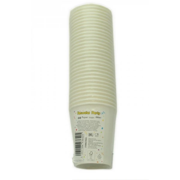 ΧΑΡΤΙΝΑ ΠΟΤΗΡΙΑ ΛΕΥΚΑ DECORATA 200ml 30 τεμ.