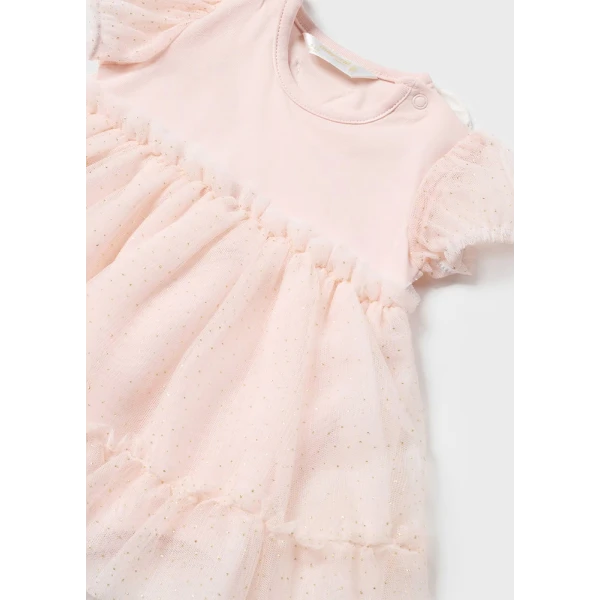 MAYORAL ROMPER TULLE SKIRT AND HEADBAND PINK