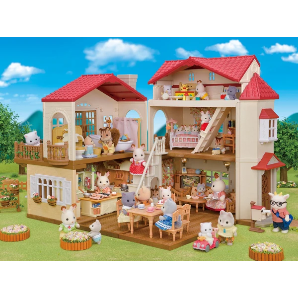 THE SYLVANIAN FAMILIES ΕΞΟΧΙΚΟ ΣΠΙΤΙ ΜΕ ΚΟΚΙΝΗ ΣΚΕΠΗ ΚΑΙ ΚΡΥΦΟ ΔΩΜΑΤΙΟ ΣΤΗΝ ΣΟΦΙΤΑ