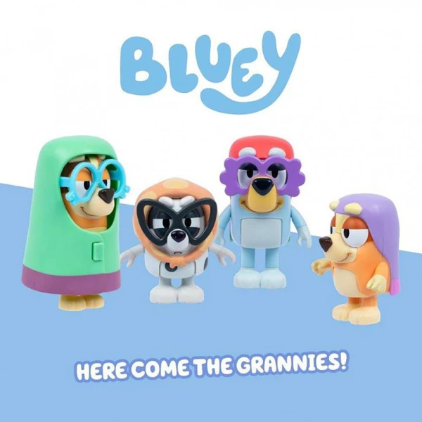 BLUEY ΣΕΤ ΜΕ 4 ΦΙΓΟΥΡΕΣ ΚΑΙ ΑΞΕΣΟΥΑΡ - HERE COMES THE GRANNIES