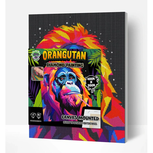 SPLAT PLANET ΣΕΤ DIAMOND PAINTING ΣΕ ΚΑΜΒΑ ΜΕ ΤΕΛΑΡΟ 30Χ40 εκ. ORANGUTAN