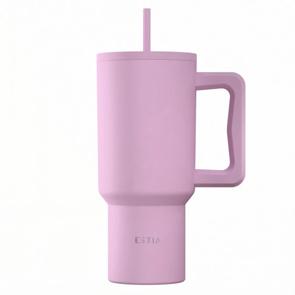 ESTIA HOME ART ΘΕΡΜΟΣ STRAW TUMBLER XL 900ml - LAVENDER