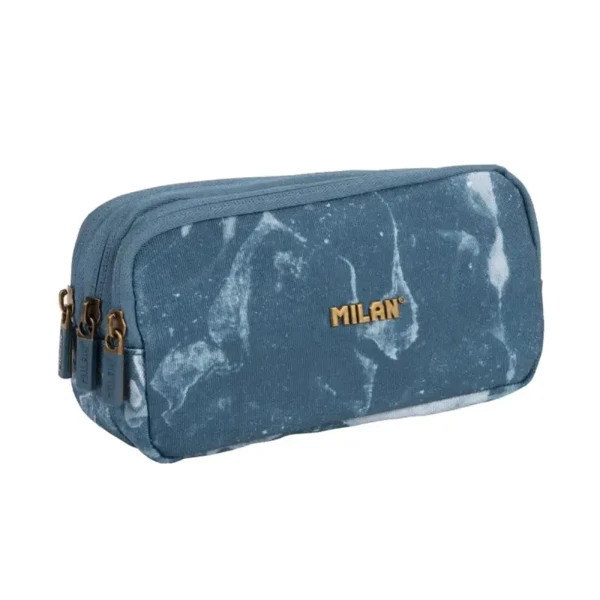MILAN PENCIL CASE WITH 3 COMPARTMENTS 22X11X6.5 cm LAVA SERIES BLUE