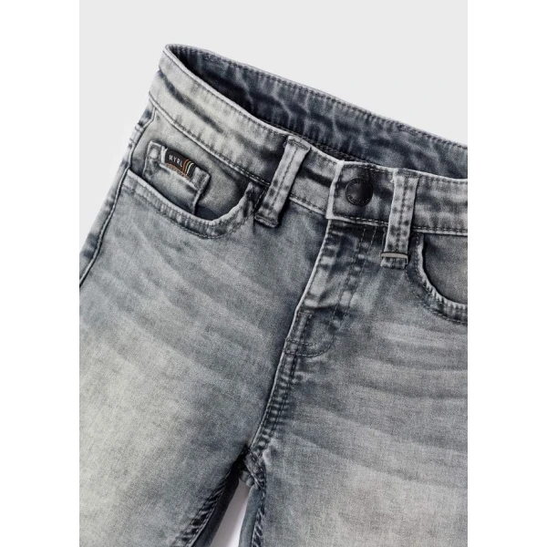 MAYORAL BERMUDA SHORTS SOFT DENIM 5 POCKETS LIGH GREY