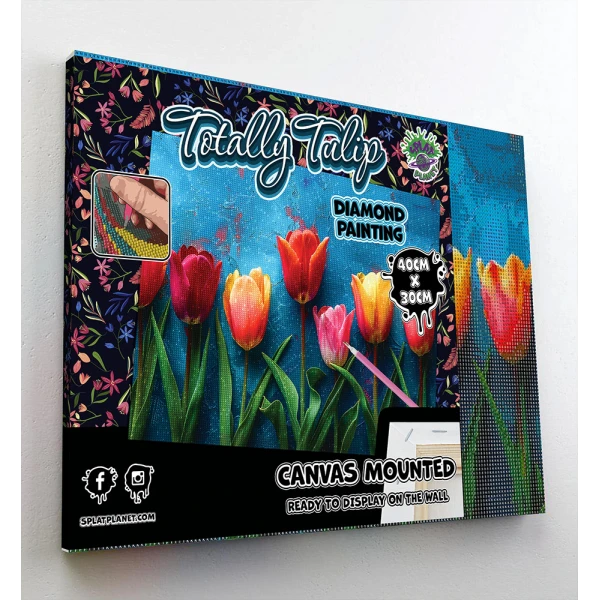 SPLAT PLANET ΣΕΤ DIAMOND PAINTING ΣΕ ΚΑΜΒΑ ΜΕ ΤΕΛΑΡΟ 30Χ40 εκ. TOTALLY TULIPS