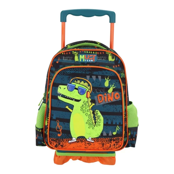 MUST TEAM PRESCHOOL TROLLEY BACKPACK 27X10X31 cm WITH 2 COMPARTMENTS MUSIC DINO