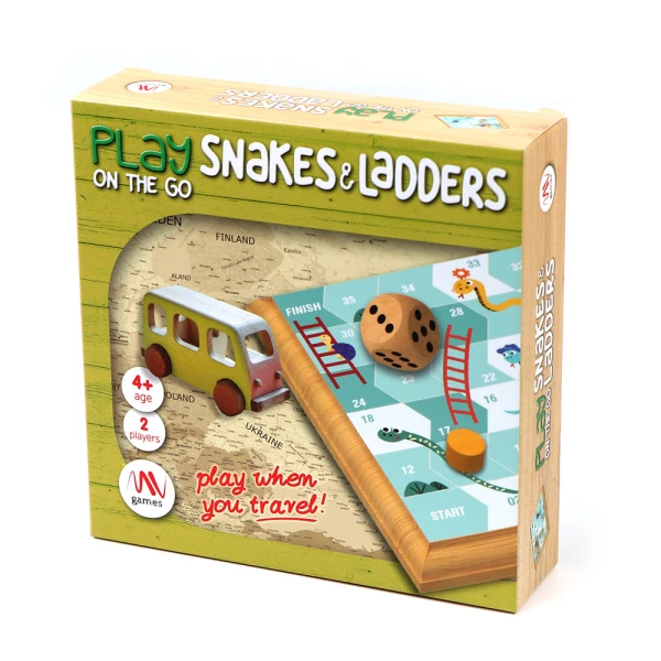 ΞΥΛΙΝΟ ΕΠΙΤΡΑΠΕΖΙΟ PLAY ON THE GO - SNAKES & LADDERS
