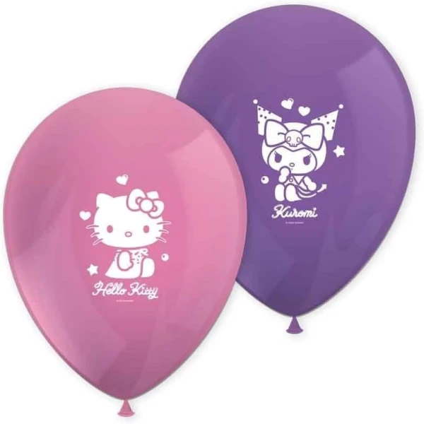 ΜΠΑΛΟΝΙΑ LATEX ΤΥΠΩΜΕΝΑ 8 τεμ. HELLO KITTY & KUROMI