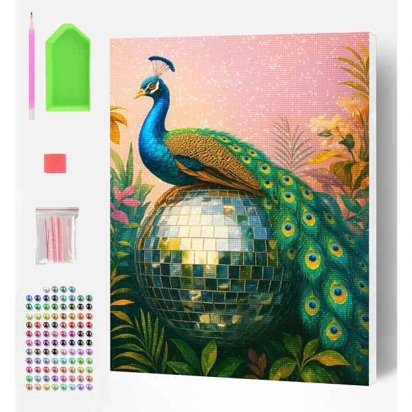 SPLAT PLANET ΣΕΤ DIAMOND PAINTING ΣΕ ΚΑΜΒΑ ΜΕ ΤΕΛΑΡΟ 40X30 εκ. PEACOCKTAIL PARTY