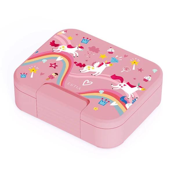 LUNCH BOX SAVE THE AEGEAN 950ml 3 STAINLESS STEEL REMOVABLE COMPARTMENTS RAINBOW DREAMS