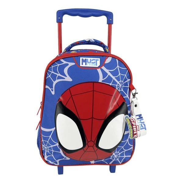 MUST TEAM PRESCHOOL TROLLEY BACKPACK 27X10X31 cm WITH 2 COMPARTMENTS SPIDEY AND HIS AMAZING FRIENDS