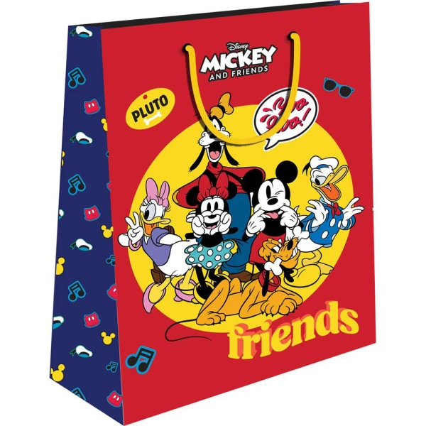 ΧΑΡΤΙΝΗ ΣΑΚΟΥΛΑ ΔΩΡΟΥ 33X12X45 εκ. DISNEY MICKEY & FRIENDS - 2 ΣΧΕΔΙΑ