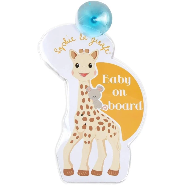 SOPHIE LA GIRAFE FLASH BABY ON BOARD CAR SIGN