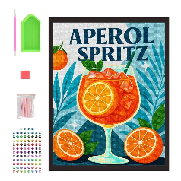 SPLAT PLANET ΣΕΤ DIAMOND PAINTING ΣΕ ΚΑΜΒΑ ΜΕ ΤΕΛΑΡΟ 30Χ40 εκ. APEROL SPRITZ