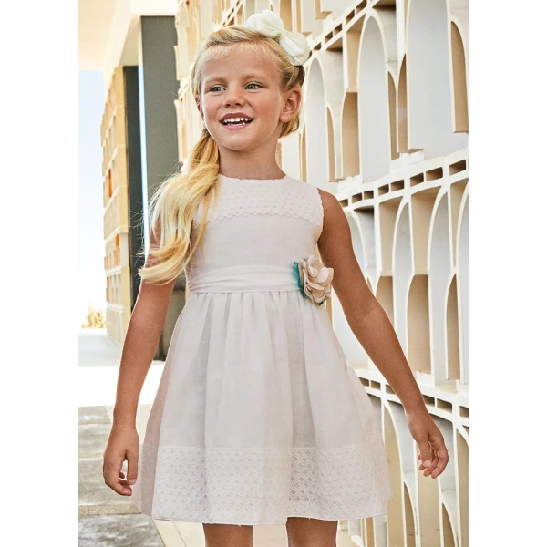 MAYORAL COMBINED DRESS ECRU