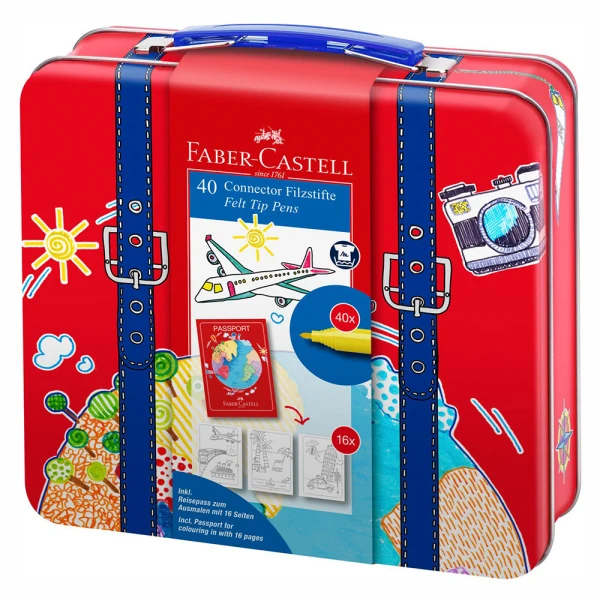 FABER CASTELL ΜΑΡΚΑΔΟΡΟΙ CONNECTOR ΣΕΤ 40 ΧΡΩΜΑΤΑ ΒΑΛΙΤΣΑ