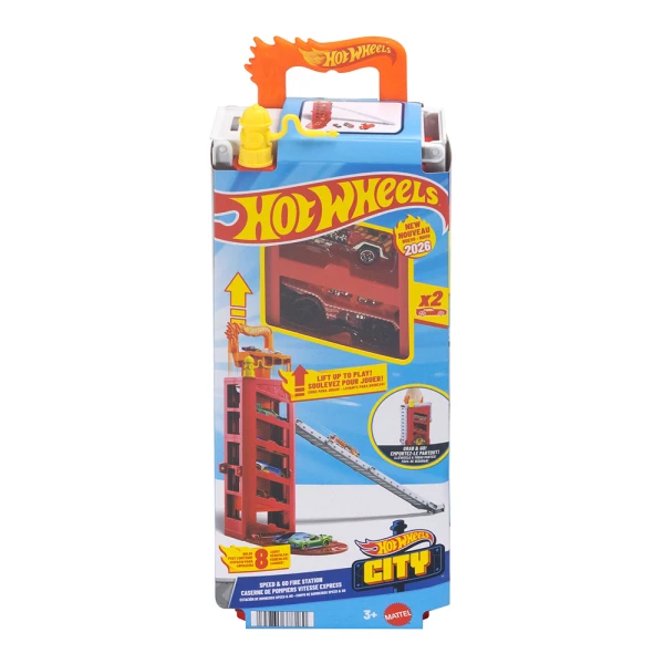 HOT WHEELS CITY ΜΙΝΙ ΓΚΑΡΑΖ ΠΙΣΤΑ SPEED & GO FIRE STATION