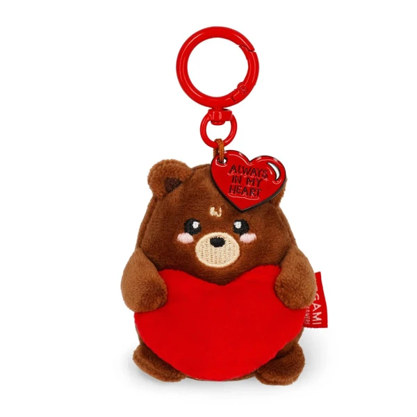 LEGAMI KEY RING SUPER SOFT TINY PLUSH TEDDY BEAR ALWAYS IN MY HEART