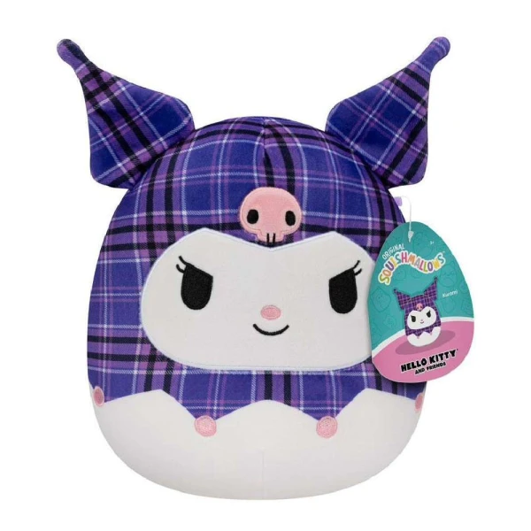 SQUISHMALLOWS SANRIO PLUSH 20 cm KUROMI IN PURPLE PLAID
