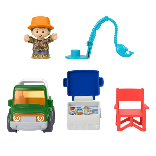 FISHER PRICE LITTLE PEOPLE VEHICLE WITH FIGURE & ACCESSORIES - FISHING