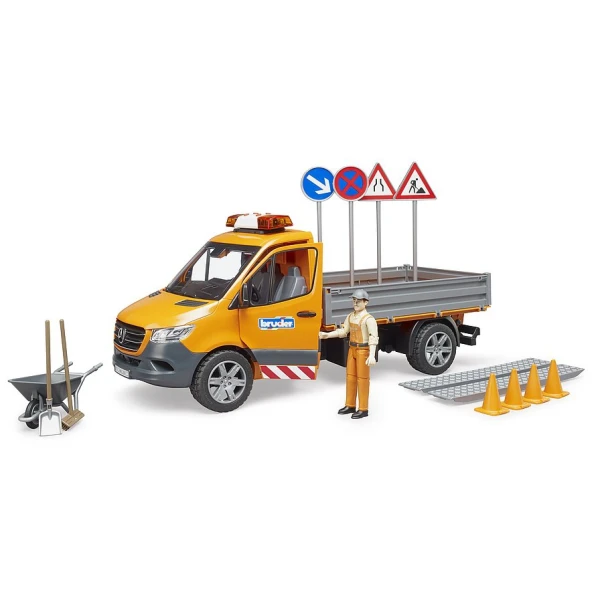 BRUDER ΦΟΡΤΗΓΑΚΙ MERCEDES BENZ SPRINTER ΕΡΓΩΝ ΜΕ ΕΡΓΑΤΗ ΚΑΙ ΑΞΕΣΟΥΑΡ