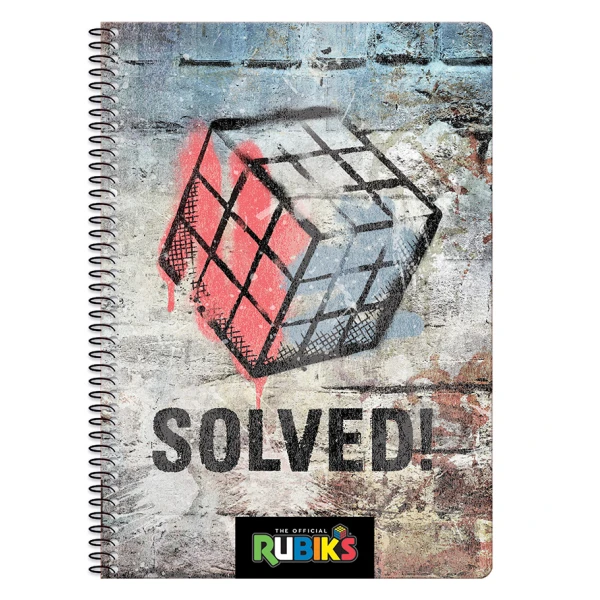 SPIRAL NOTEBOOK 17X25 cm 2 SUBJECTS RUBIKS - 3 DESIGNS