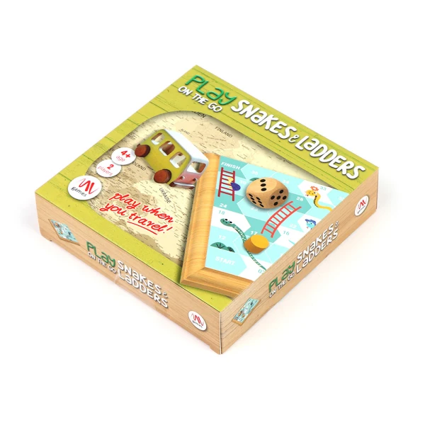 ΞΥΛΙΝΟ ΕΠΙΤΡΑΠΕΖΙΟ PLAY ON THE GO - SNAKES & LADDERS
