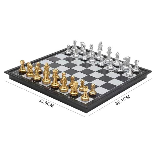 MAGNETIC CHESS WITH GOLDEN - SILVER PAWNS