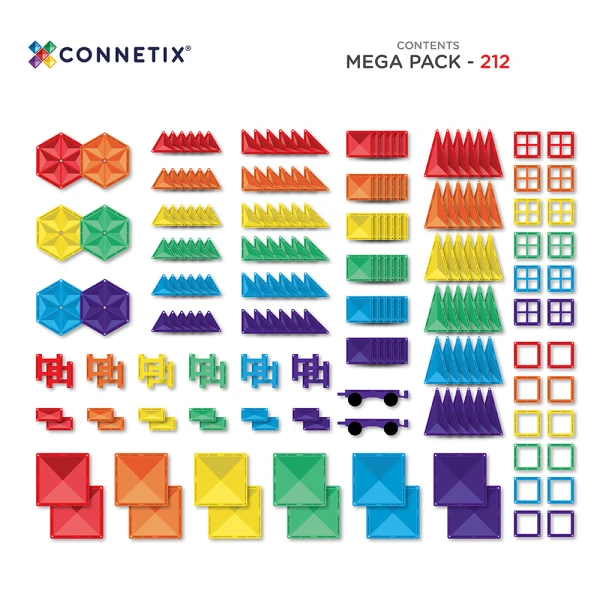 CONNETIX ΜΑΓΝΗΤΙΚΑ ΤΟΥΒΛΑΚΙΑ RAINBOW MEGA PACK 212 τεμ.