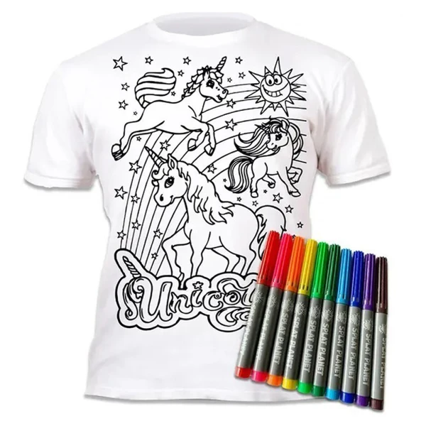 SPLAT PLANET ΠΛΕΝΟΜΕΝΟ T-SHIRT ΖΩΓΡΑΦΙΚΗΣ UNICORN ΜΕ ΜΑΡΚΑΔΟΡΟΥΣ (3-4 ΕΤΩΝ)