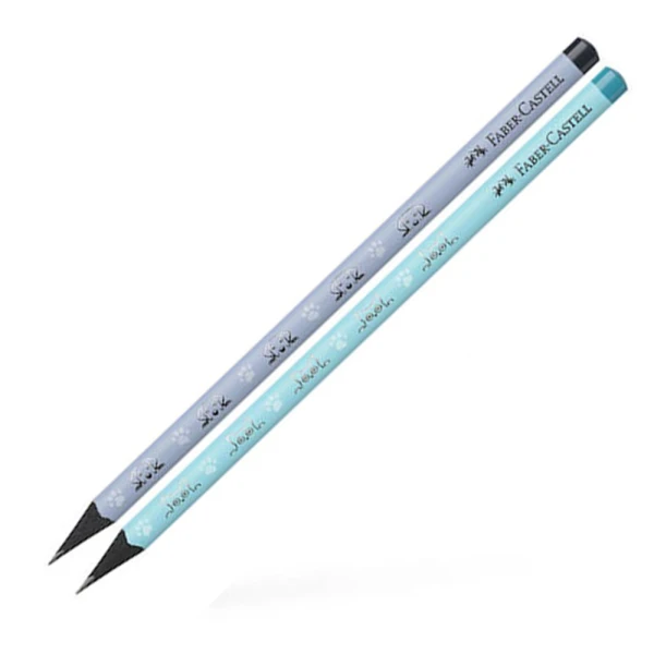 FABER-CASTELL ΜΟΛΥΒΙ ΜΑΥΡΟ ΞΥΛΟ ΗΒ CATS & DOGS - 2 ΣΧΕΔΙΑ