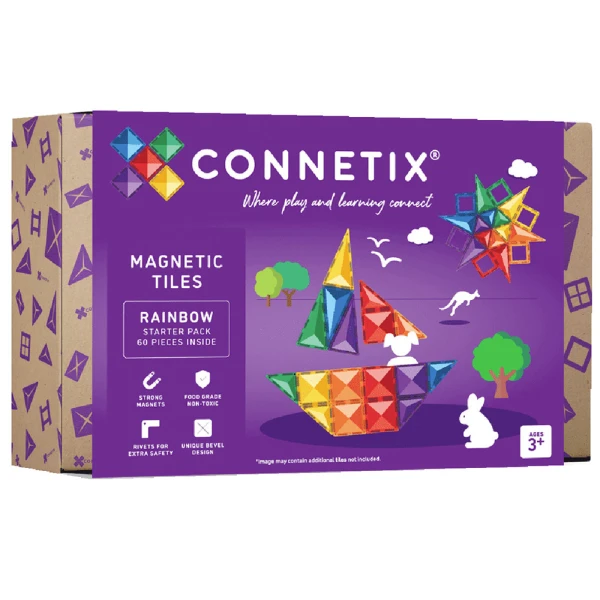 CONNETIX ΜΑΓΝΗΤΙΚΑ ΤΟΥΒΛΑΚΙΑ RAINBOW STARTER PACK 60 τεμ.