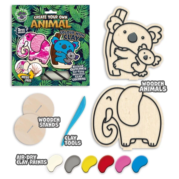 SPLAT PLANET MESS-FREE PAINT KIT WITH CLAY ANIMALS